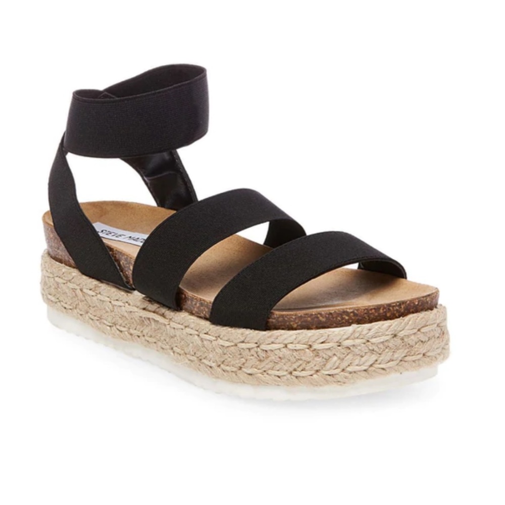 GREAT CONDITION Steve Madden Kimmie Espadrille Sandals - Black; Size 9